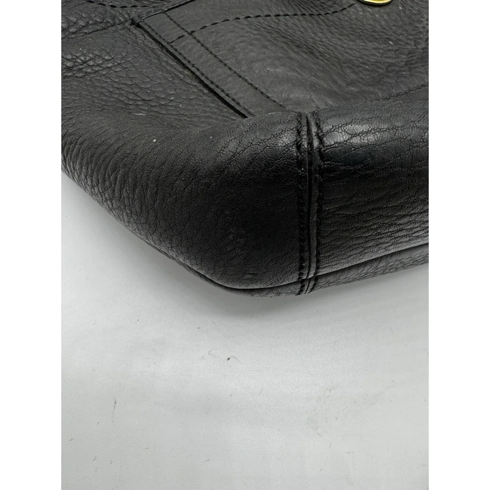 COACH Ergo Leather Tote Bag Black Grained Leather Handbag Authentic GC PT3
